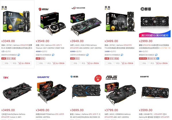 老显卡再次迎来降价,GTX1070Ti部分已降到3000元